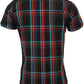 Relco Ladies Retro Black Check Limited Edition Button Down Short Sleeved Shirts