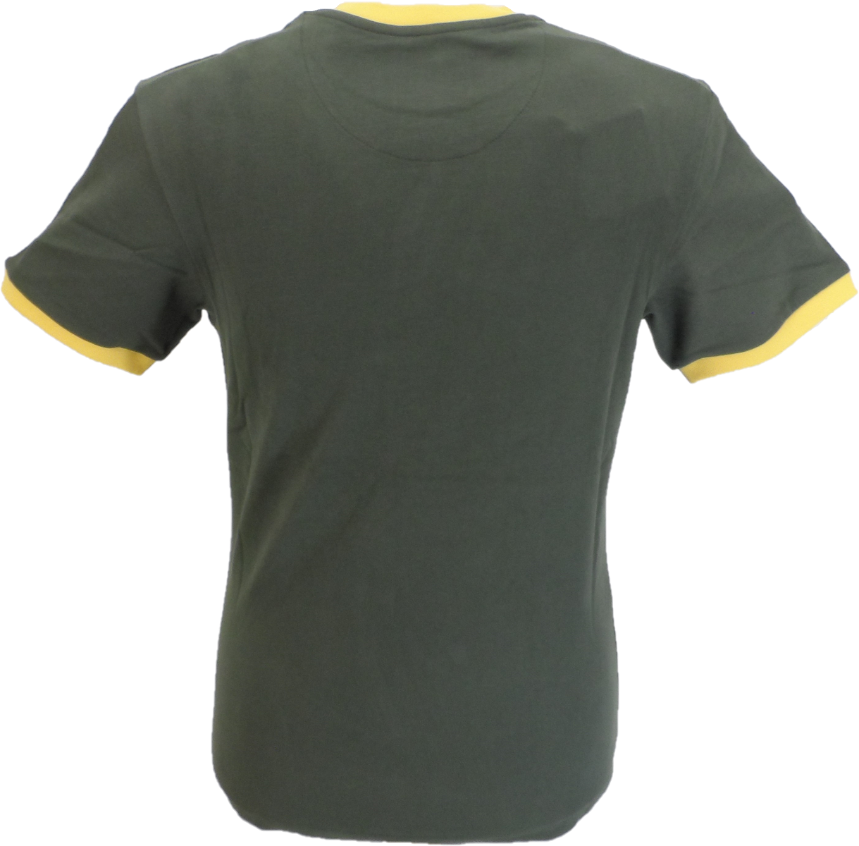 Trojan Records Herren-T-Shirt aus 100 % pfirsichfarbener Baumwolle mit Rasta-Logo in Armeegrün