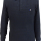 Gabicci Mens Navy Blue Textured Retro Knitted Polo