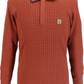 Gabicci Mens Rust Brown Textured Retro Knitted Polo
