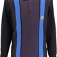 Gabicci Vintage Black Searle Multi Stripe Knitted Polo