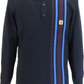 Gabicci Vintage Navy Blue Soda Stripe Knitted Polo