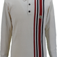 Gabicci Vintage Cream Soda Stripe Knitted Polo