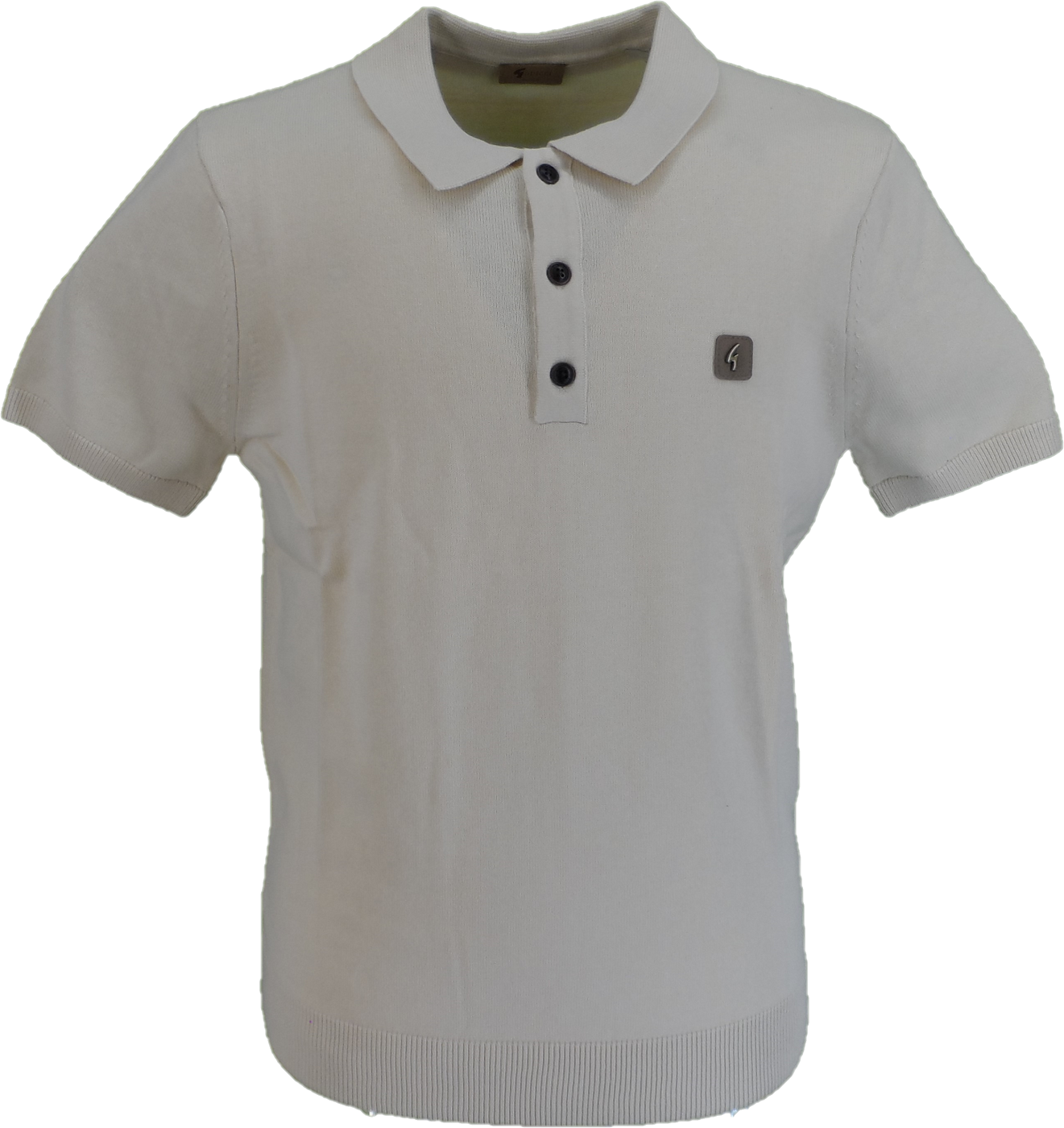 Gabicci Vintage Mens Cream Jackson Knitted Polo Shirt