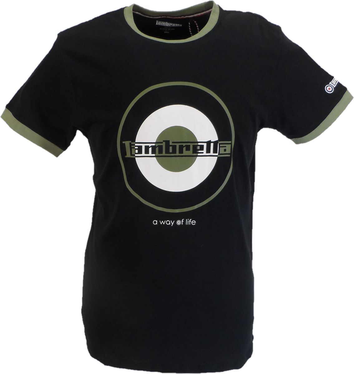 Lambretta Black Retro Target Ringer T-Shirt