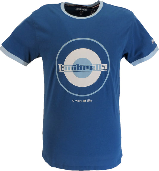Lambretta dunkelblaues Retro-Target-Ringer-T-Shirt