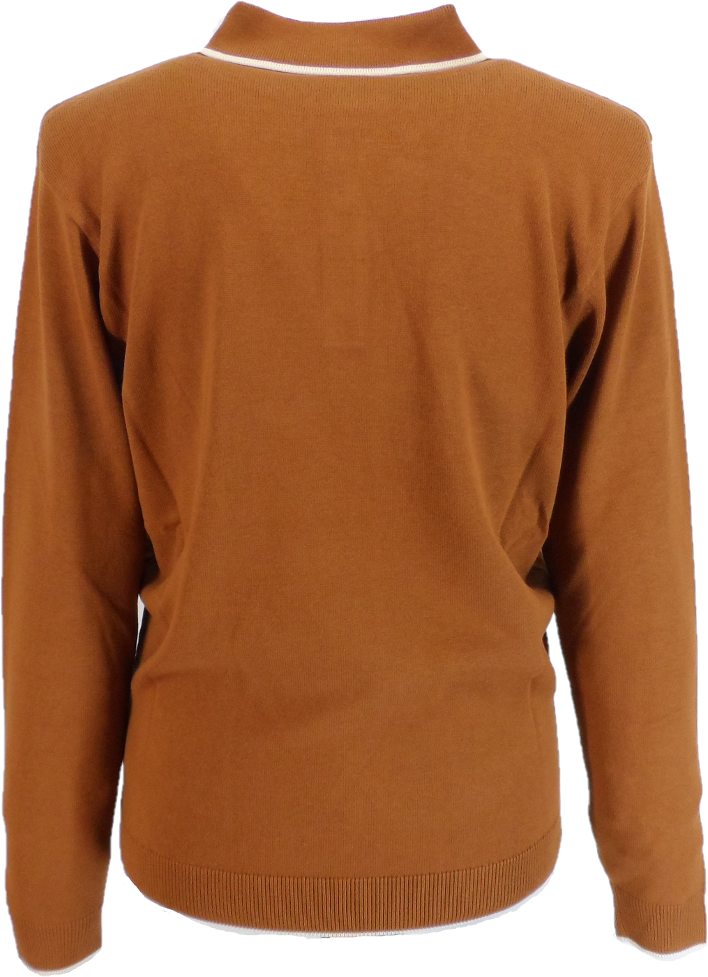 Gabicci Vintage Mens Lineker Toffee Knitted Polo
