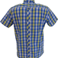 Trojan Mens Cobalt Blue Check 100% Cotton Short Sleeved Shirts and Pocket Square