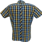 Trojan Mens Navy Blue Check 100% Cotton Short Sleeved Shirts and Pocket Square