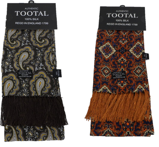 Tootal Mens Retro Paisley Print 100% Silk Scarves