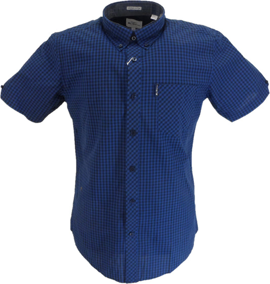 Ben Sherman Mens Royal Blue Gingham Short Sleeved Shirt