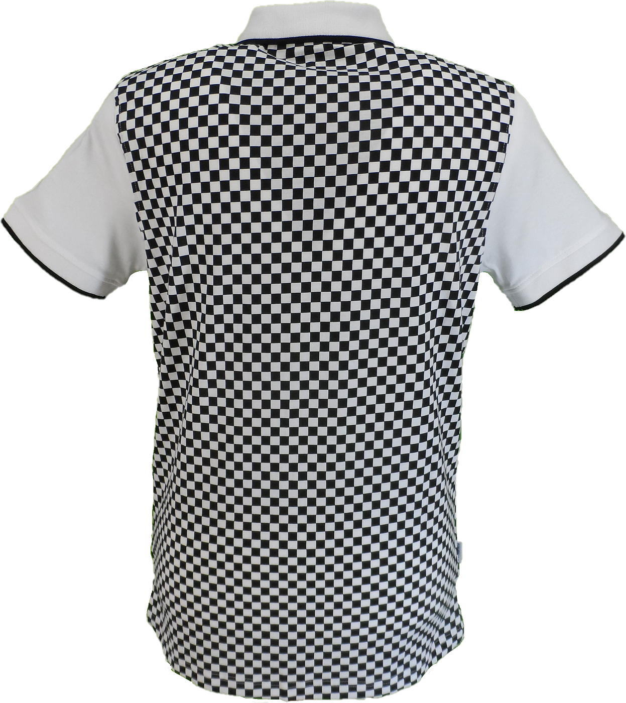 Lambretta Mens White Black Checkerboard Polo Shirts