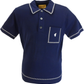 Gabicci Mens Navy Blue Archive Routledge Knitted Polo Shirt