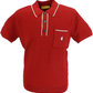 Gabicci Mens Cherry Red Archive Roy Knitted Polo Shirt