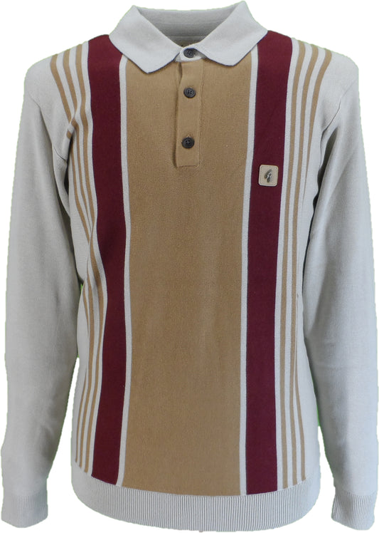 Gabicci Mens Linen Multi Searle Multi Stripe Knitted Polo