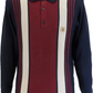 Gabicci Mens Navy Blue Searle Multi Stripe Knitted Polo