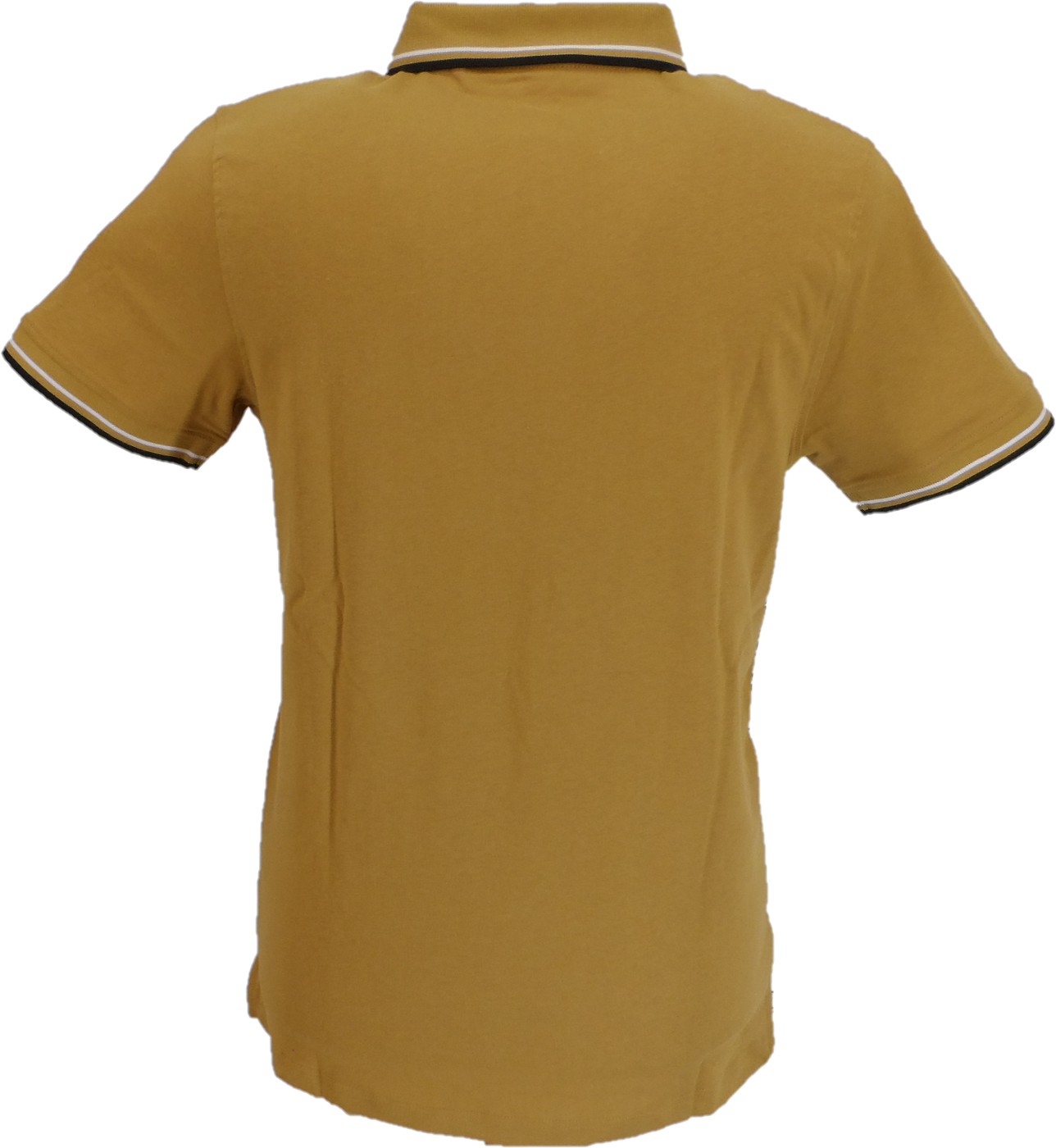 Lambretta Mens Mustard Houndstooth Print Cotton Polo Shirts