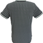 Lambretta Mens Navy Blue Geometric Print Cotton Polo Shirts