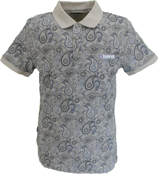 Lambretta Stone Paisley Print Polo Shirts
