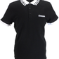 Lambretta Mens Black Checkerboard Collar Polo Shirts