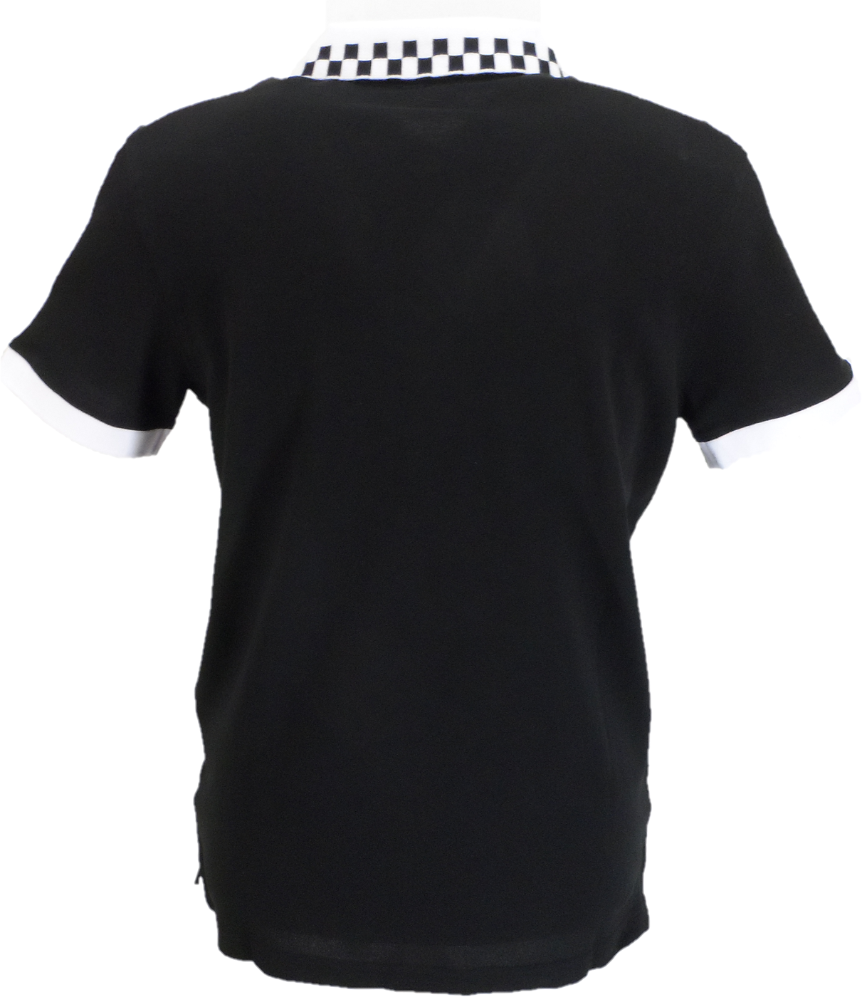 Lambretta Mens Black Checkerboard Collar Polo Shirts