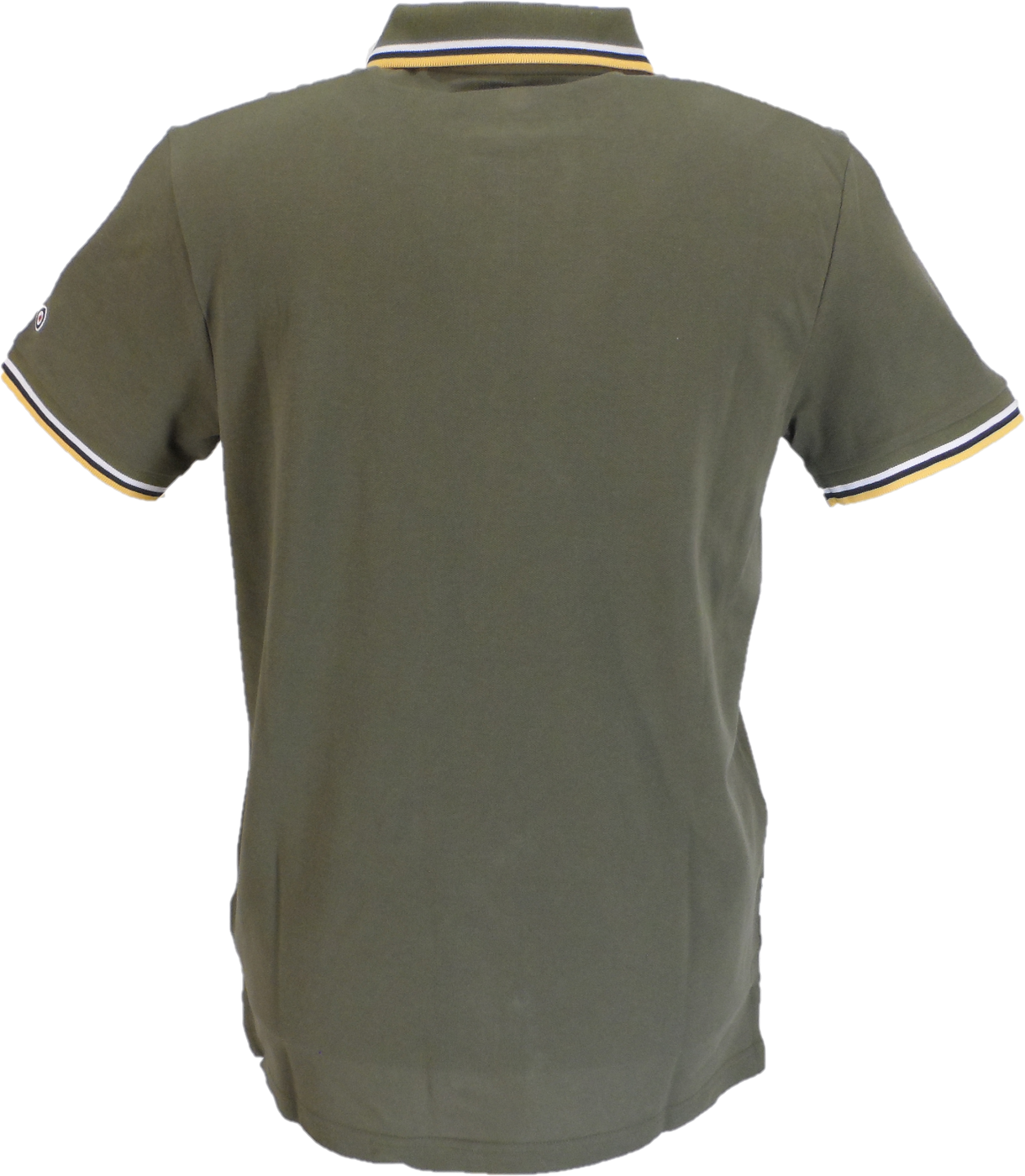 Lambretta Khaki/White/Navy/Gold Retro Target Logo 100% Cotton Polo Shirts