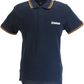 Lambretta Navy Tan Retro Target Logo 100% Cotton Polo Shirts