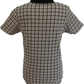 Lambretta Mens Stone/Brown Gingham Tipped Polo Shirts
