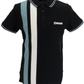 Lambretta Black Retro Vertical Stripe Polo Shirts