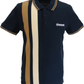 Lambretta Navy Blue Retro Vertical Stripe Polo Shirts