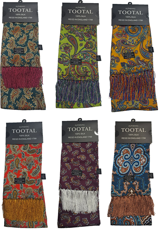 Tootal Mens Retro Paisley Print 100% Silk Scarves