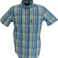 Trojan Mens Cobalt Blue Check Short Sleeved Shirts and Pocket Square