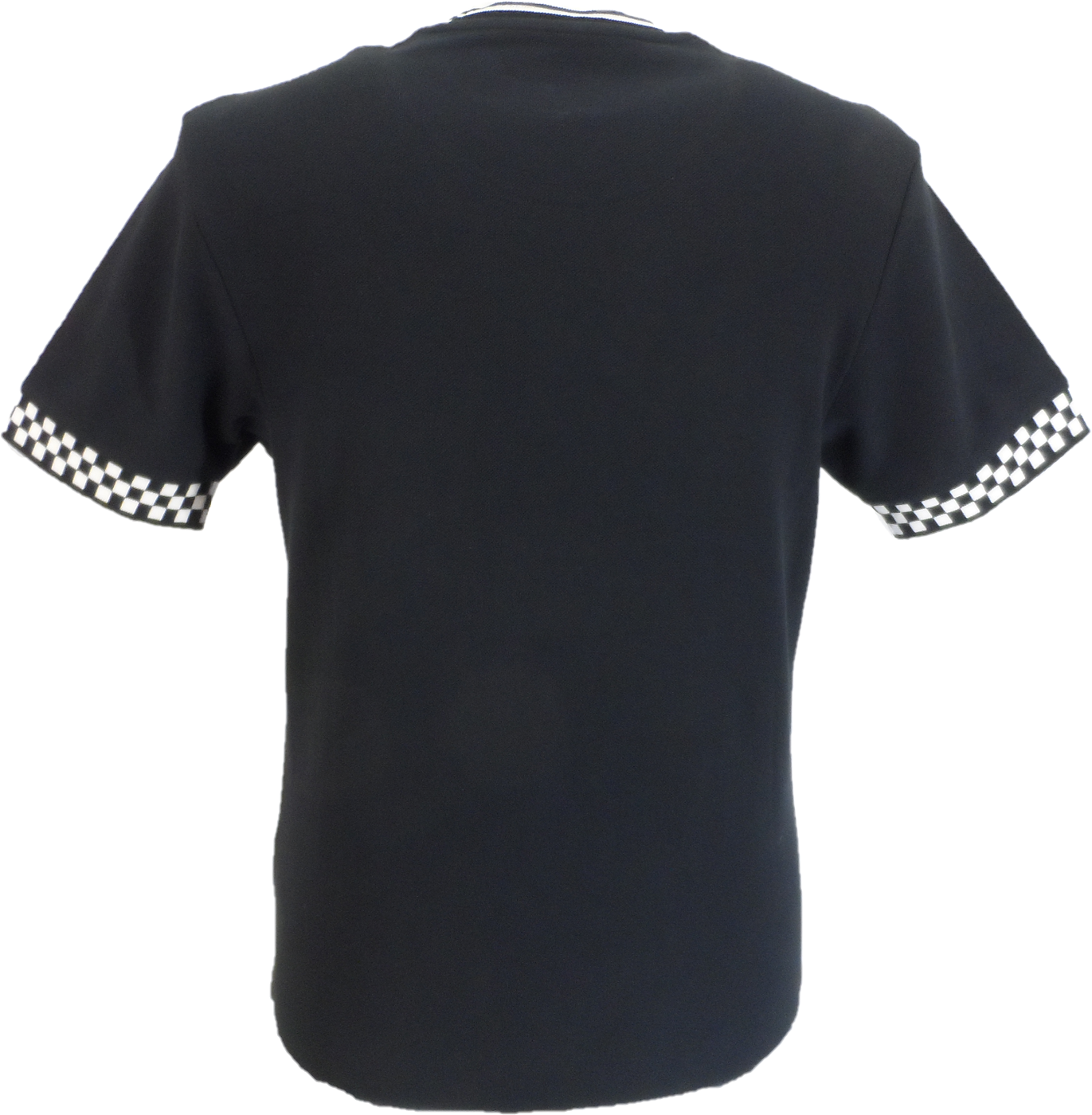 Trojan Mens Black Chequerboard Trim Pique T Shirt