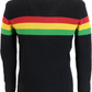 Trojan Mens Black Zip Up Stripe Cardigan