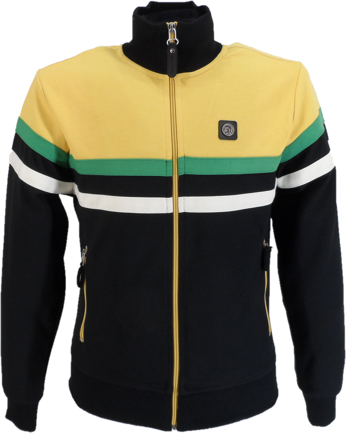 Trojan Mens Black Panel Stripe Track Tops