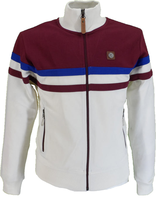 Trojan Mens Ecru Panel Stripe Track Tops
