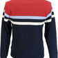 Trojan Mens Navy Blue Panel Stripe Track Tops