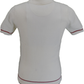 Trojan Mens Ecru Textured Racing Stripe Knitted Polo Shirt