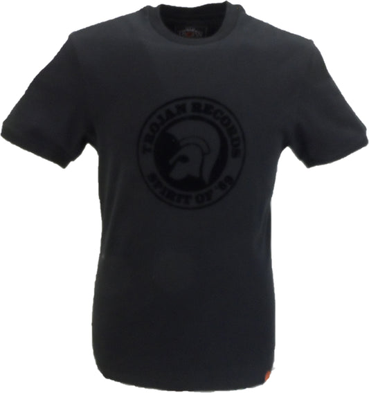 Trojan Records Mens Black Spirit of 69 100% Self Flock T-Shirt