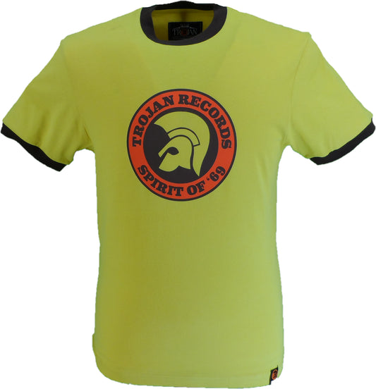 Trojan Mens Mustard Yellow Spirit of 69 100% Cotton Peach T-Shirt