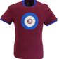 Trojan Mens Port Red Target Ringer logo T-Shirt