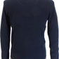 Trojan Mens Navy Blue Textured Racing Stripe Fine Gauge Turtle Neck