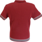 Relco Mens Burgundy Retro Striped Knitted Polo Cardigan