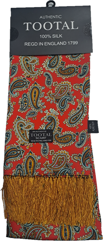 Tootal Mens Retro Paisley Print 100% Silk Scarves