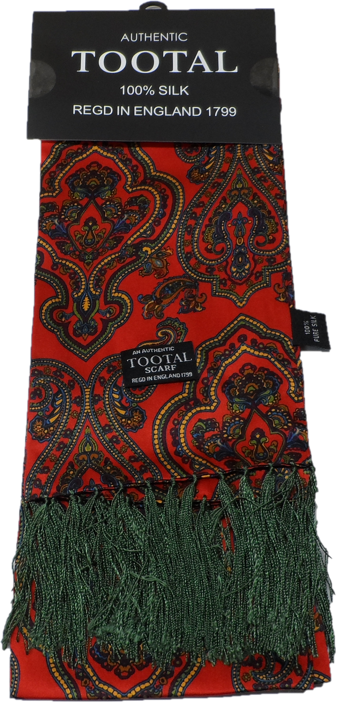 Tootal Mens Retro Paisley Print 100% Silk Scarves