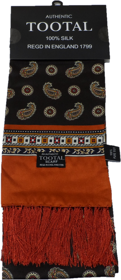 Tootal Mens Retro Paisley Print 100% Silk Scarves