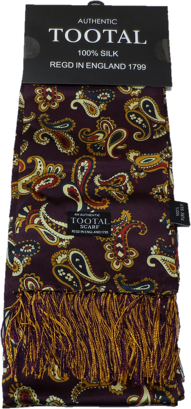 Tootal Mens Retro Paisley Print 100% Silk Scarves