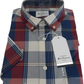 Ben Sherman Mens Dark Red Block Check Short Sleeved Shirt