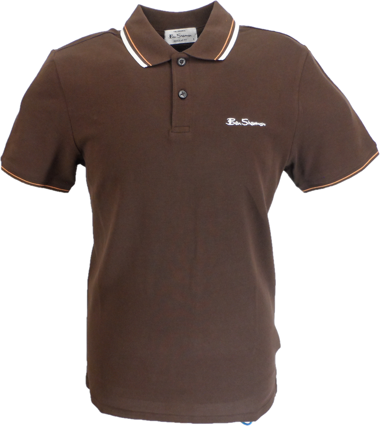 Ben Sherman Men's Signature Dark Brown 100% Cotton Polo Shirt