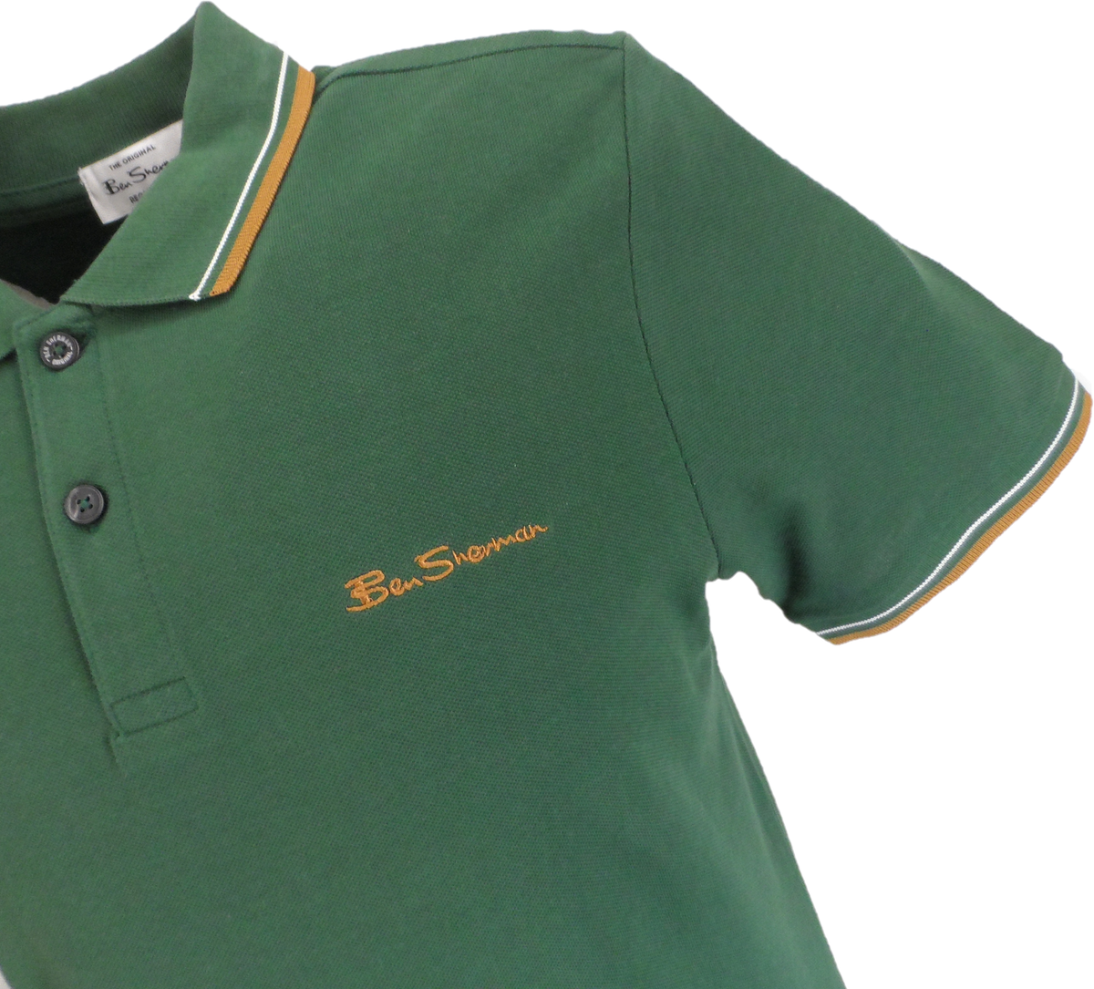 Ben Sherman Men's Signature Green 100% Cotton Polo Shirt